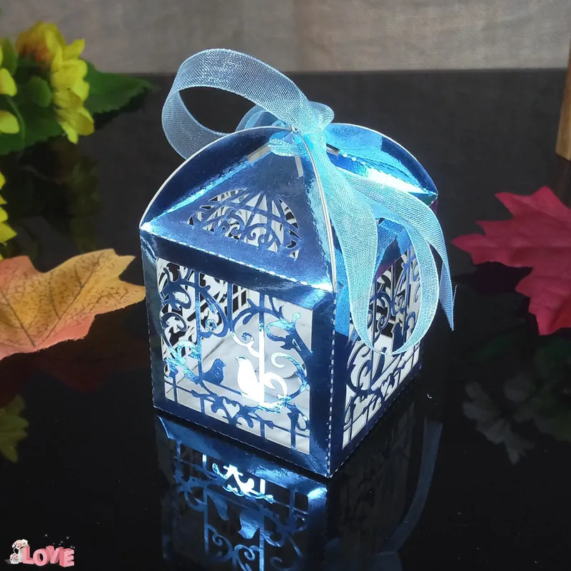 50 шт. лазерной резки Bird Стиль свадебные подарочная коробка конфет конфеты печенье упаковка подарочная коробка декоративные Baby Shower 5ZT02