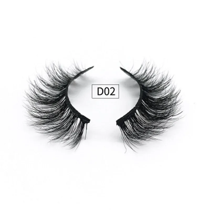 

3D Mink Lashes Eyelash Extension 100% Handmade Thick Volume Long False Lash Makeup Giltter Packing 1 Pair D02