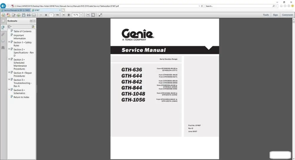 Руководства по эксплуатации деталей GENIE DVD [04 2018]|diagun x431|x431 diagunx431 diagun 2 |