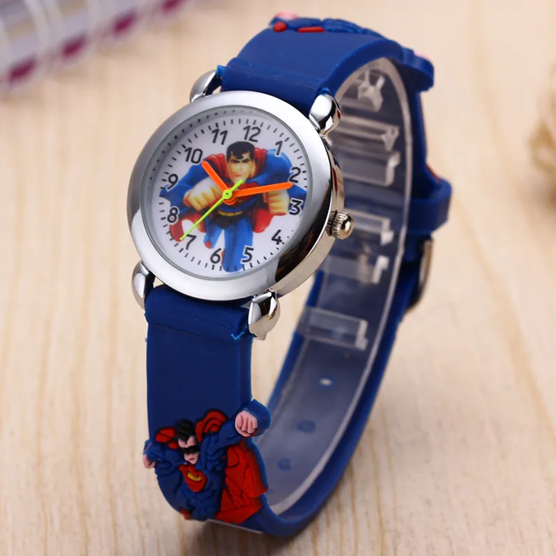 Детские часы с дизайном «Супермен» для девочек и мальчиков, студенческие часы, силиконовые 2019 новые высококачественные детские часы