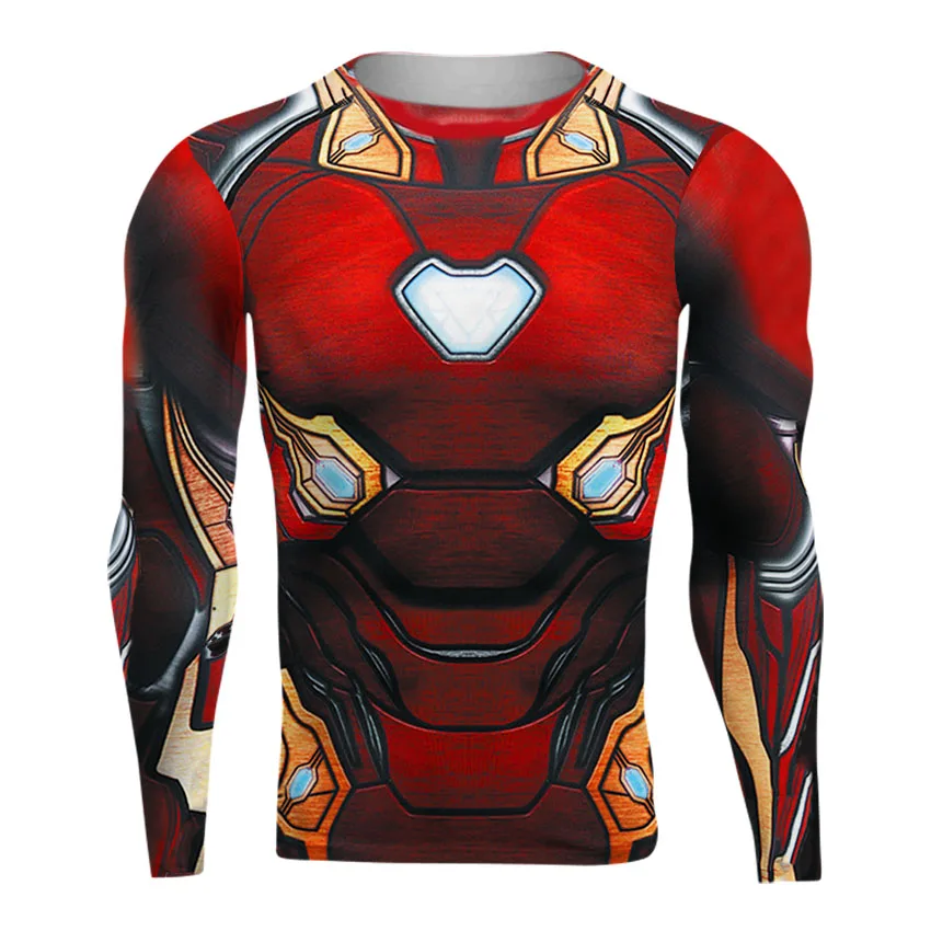 

Raglan Sleeve Avengers 3 Iron Man 3D Printed T shirts Men Compression Shirts 2018 Crossfit Tops For Male BodyBuilding Clothing