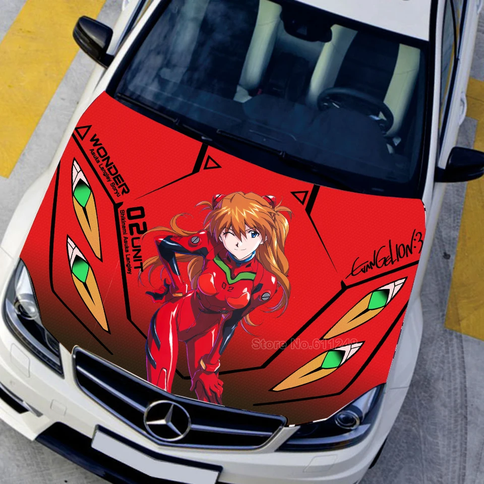 Japan Anime NEON GENESIS EVANGELION 3D Car Hood Engine Cover Sticker EVA ACGN Paint Car Change