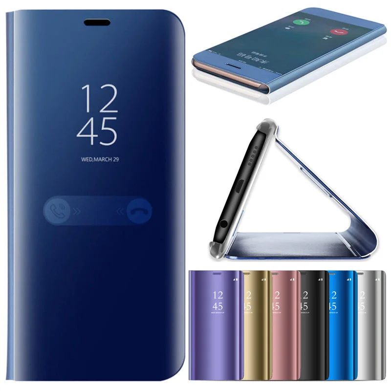 Прозрачный зеркальный чехол для Samsung Galaxy S9 S8 Note 8 S7 S6 Edge кожаный флип-чехол с