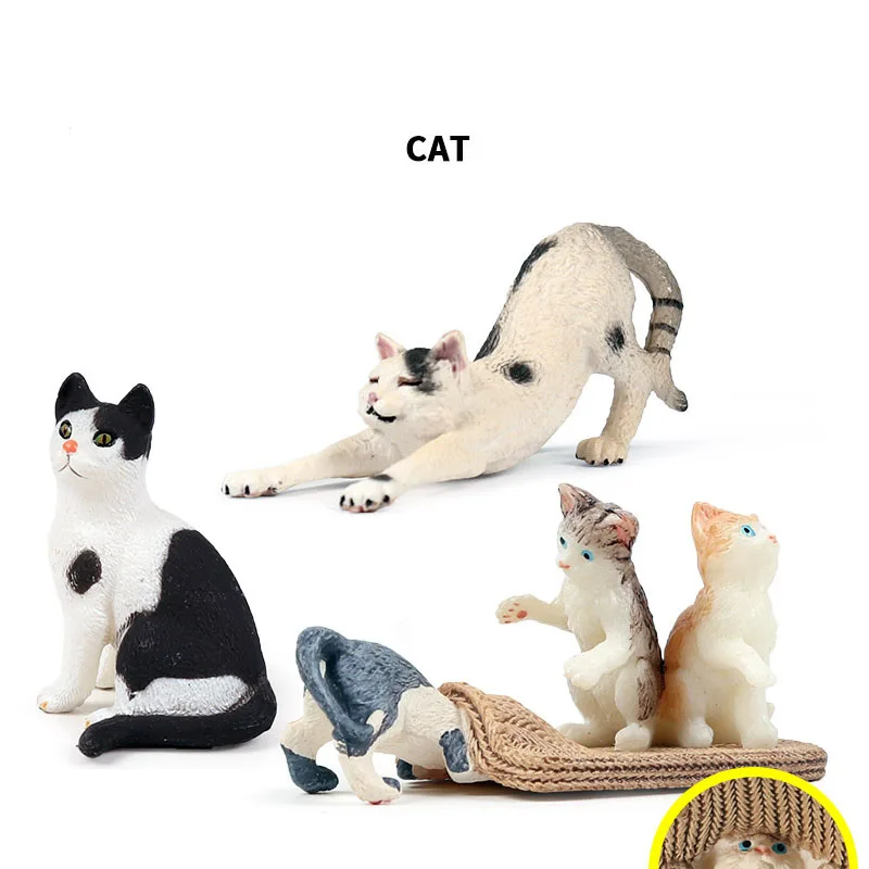 

One Set Animals Action Figures Small Pet Cat Model Figurines Pvc Collection Toys Kids Gift