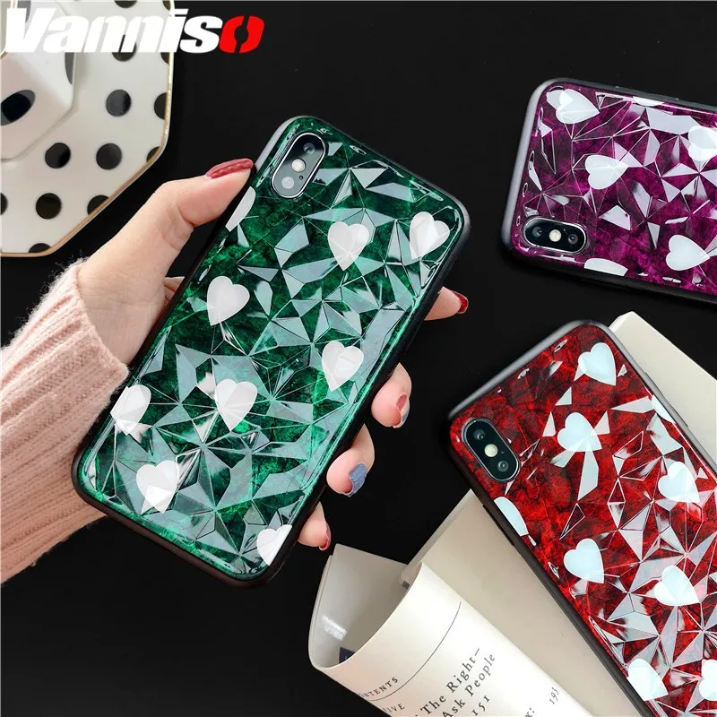 

Glitter Dark green Diamond case for iphone XS XR XS MAX 7 8 Emerald Abstract crystal case for iphone 7 8 6 6s plus X Luxury TPU