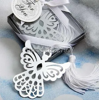 

300Pcs Graceful angel shaped metal bookmark Tassel wedding favor baby shower gift birthday party favors Free Shipping By DHL