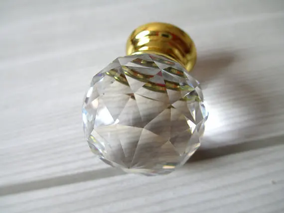 Glass Knobs Crystal Knob Dresser Drawer Knobs Pulls Handles Gold