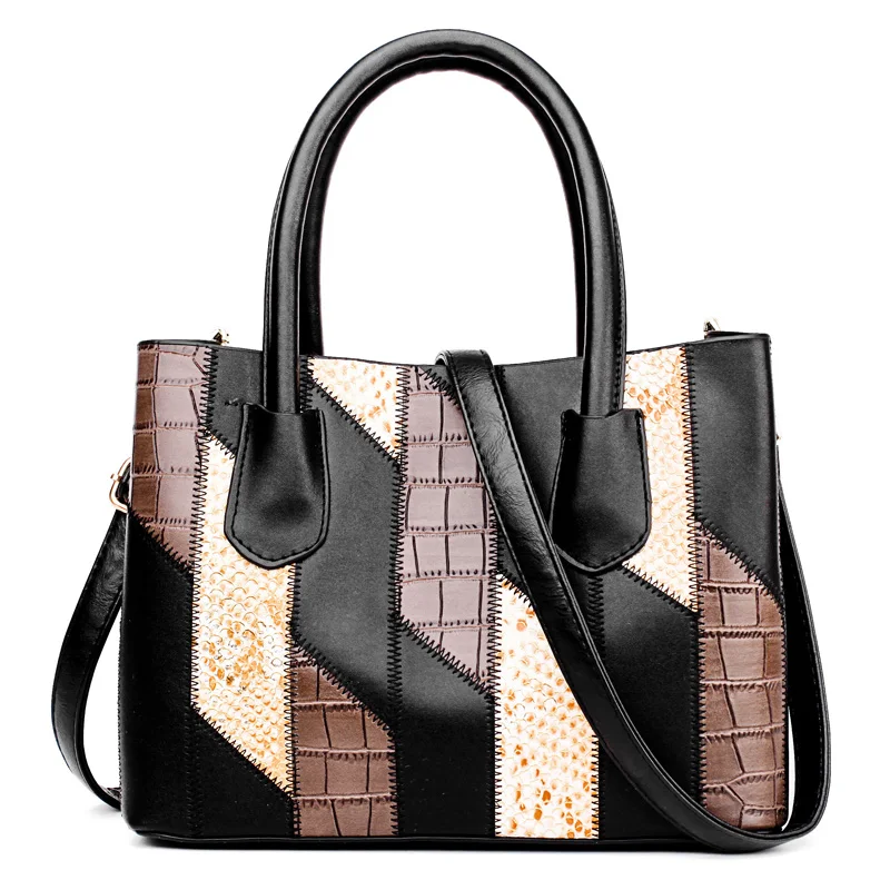 

High Quality Tote Bags Female Luxury Handbags Women Leather Bags Designer Fashion Patchwork Women Shoulder Bag Bolsa Feminina
