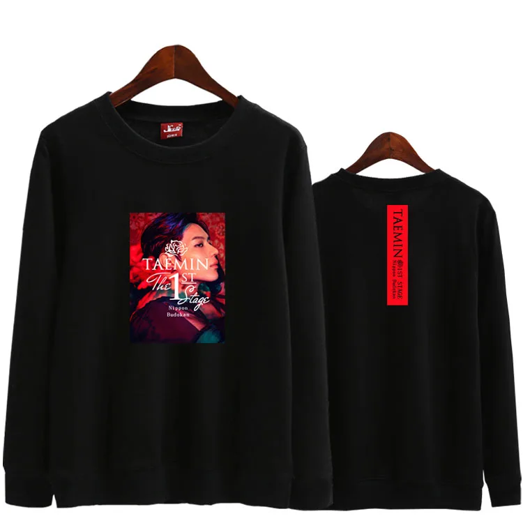 

Kpop shinee taemin the first stage concert same printing o neck thin sweatshirt for spring autumn loose pullover hoodies