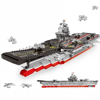 

Building Block 1355Pcs Military Series The Aircraft Ship Model Assembly MOC Warship Model Block Bricks Toys For Kids Adults
