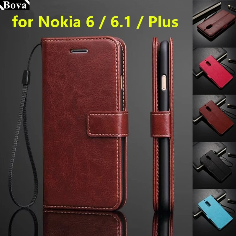Высококачественный чехол для телефона из искусственной кожи Nokia 6 кошелек с
