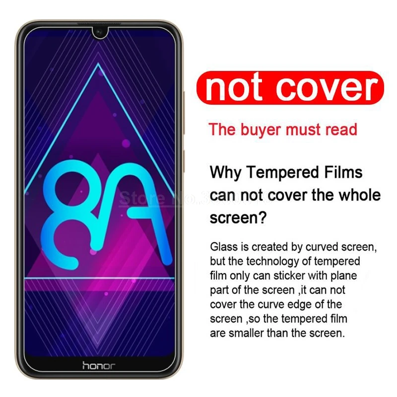 Закаленное стекло для Huawei Honor 8A Защитная пленка экрана 9H на телефон защитное Honer