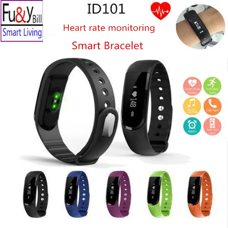 ID101 Bluetooth 4 0 Smart Band WristBracelet fitness tracker heart rate monitor smartband wristband for