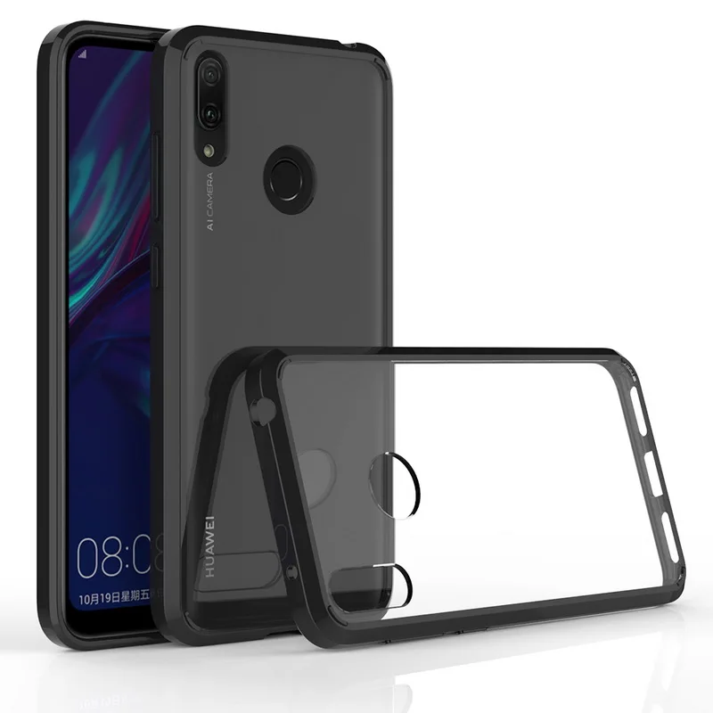 Для huawei Y6 чехол TPU бампер Жесткий ПК акриловый прозрачный Гибридный Кристальный чехол для телефона для huawei Y6 Prime MRD-LX1 MRD-LX1F
