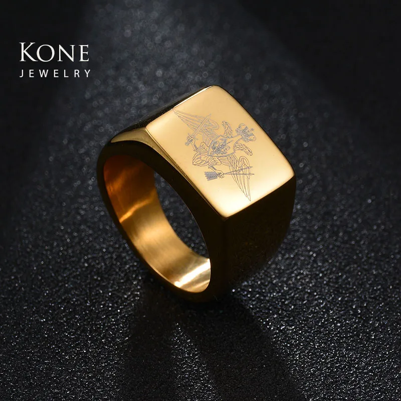 

Top Quality Polished Stainless Steel Eagle Midi Ring Land Force Of The Russian Signet Ring Band Men Biker Ring