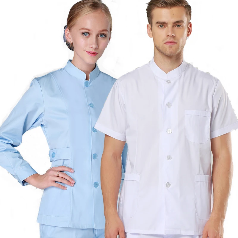 White Medical Clothes Women Men Lab Coats Nurse Uniform Scrubs