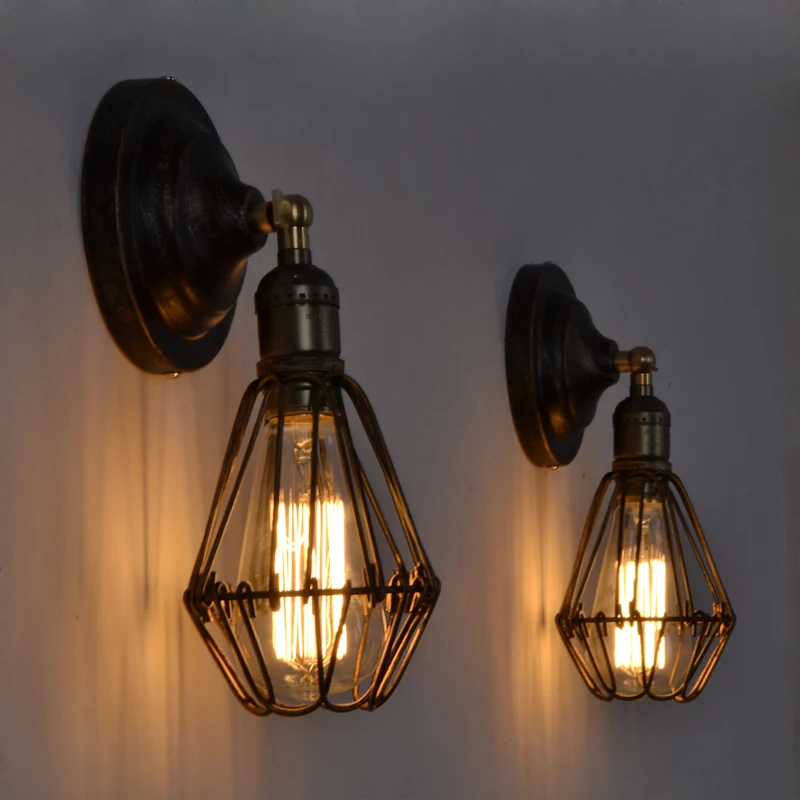 Loft Cage Wall Lamps Vintage Lights Edison Fixture Wall Lights Edison Fixture