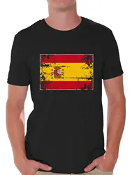 Модные Для мужчин футболка Испания рубашки Для мужчин испания футболка из Испании подарки футболка с круглым вырезом