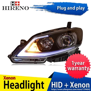 

Hireno Headlamp for 2016 Nisasn Tiida Headlight Headlight Assembly LED DRL Angel Lens Double Beam HID Xenon 2pcs