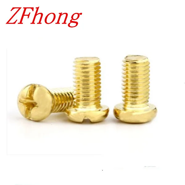 

100pcs DIN7985 M2x3/4/5/6/8/10/12 Phillips Pure Brass Pan Head Machine Screw