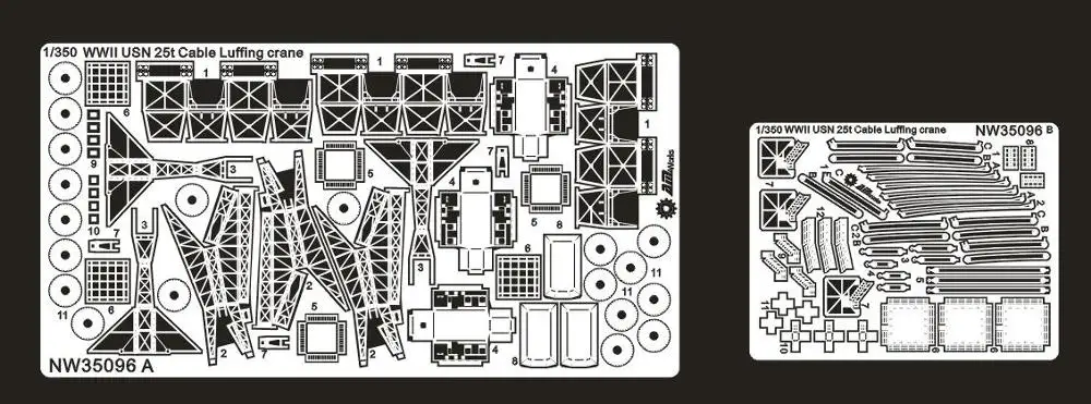 1/350 Scale WWII Scene Series US Navy 25 тонн кабельный стрелочный кран - Цвет: as shown
