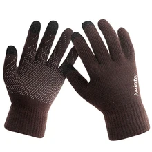 Женские утепленные хлопковые перчатки зимние шерстяные вязаные мужские и женские теплые рукавицы длинные перчатки