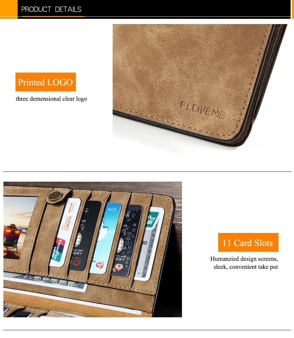 Retro Wallet Case For Samsung S8 Huawei P10 PU Leather Phone Pouch (7)