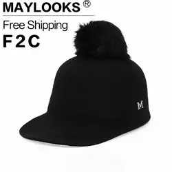 2018 Maylooks новая встроенная взрослых унисекс письмо кости Snapback дружище Кепки для весны Бейсбол с реальными пом Англичане Брендовые женские hn02