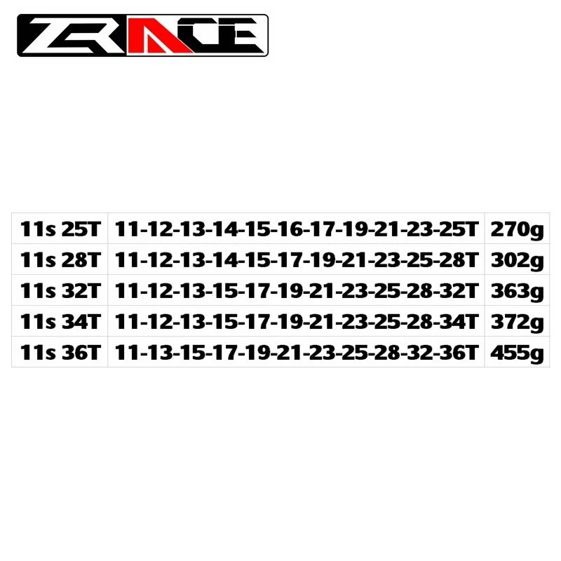 ZRACE 10S 11S Road Bike Cassettes 11-25T / 28T / 32T / 34T Freewheel, 10 Speed Bicycle Flywheel for Tiagra ZEE Ultegra 105