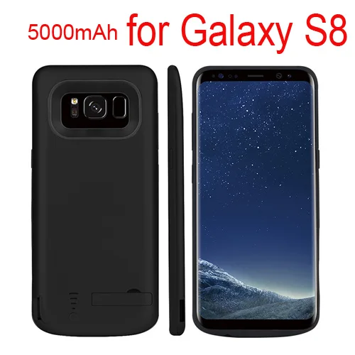 5000/6500 мАч чехол для зарядного устройства для samsung Galaxy S8, портативная зарядка для путешествий, внешний аккумулятор, чехол для телефона, чехол для samsung S8 Plus - Цвет: Black for S8