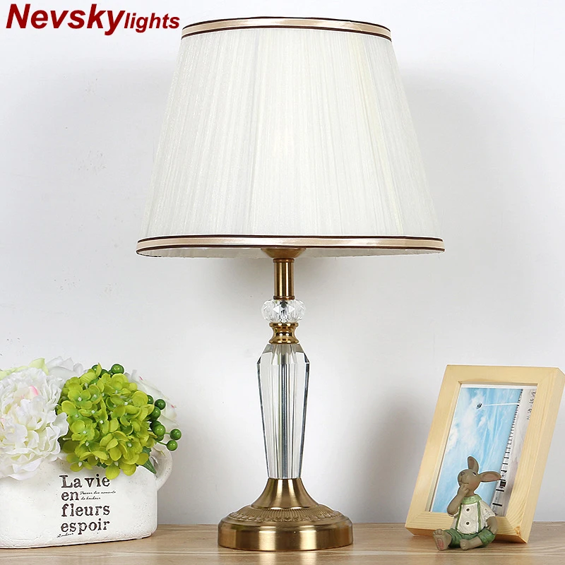 Candeeiros de Mesa para o Quarto Lâmpada de Mesa de Cristal Luzes de Mesa Decoração para Casa Estudo Decoração Lâmpada Moderna Cama Luz
