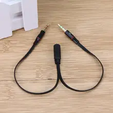 3.5mm 1 to 2 Audio Cable Single-hole Computer Headphone Mic Adapter for Sony Huawei HTC LG Smartphone with Mic