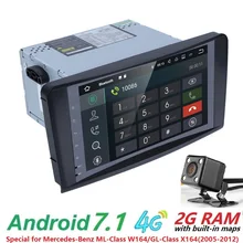 Wholesales! 2Din 9Inch Android7.1 Car NO-DVD Player For Mercedes/Benz/ML/GL CLASS W164 ML350 ML500 GL320 Canbus 4GWifi GPS Radio