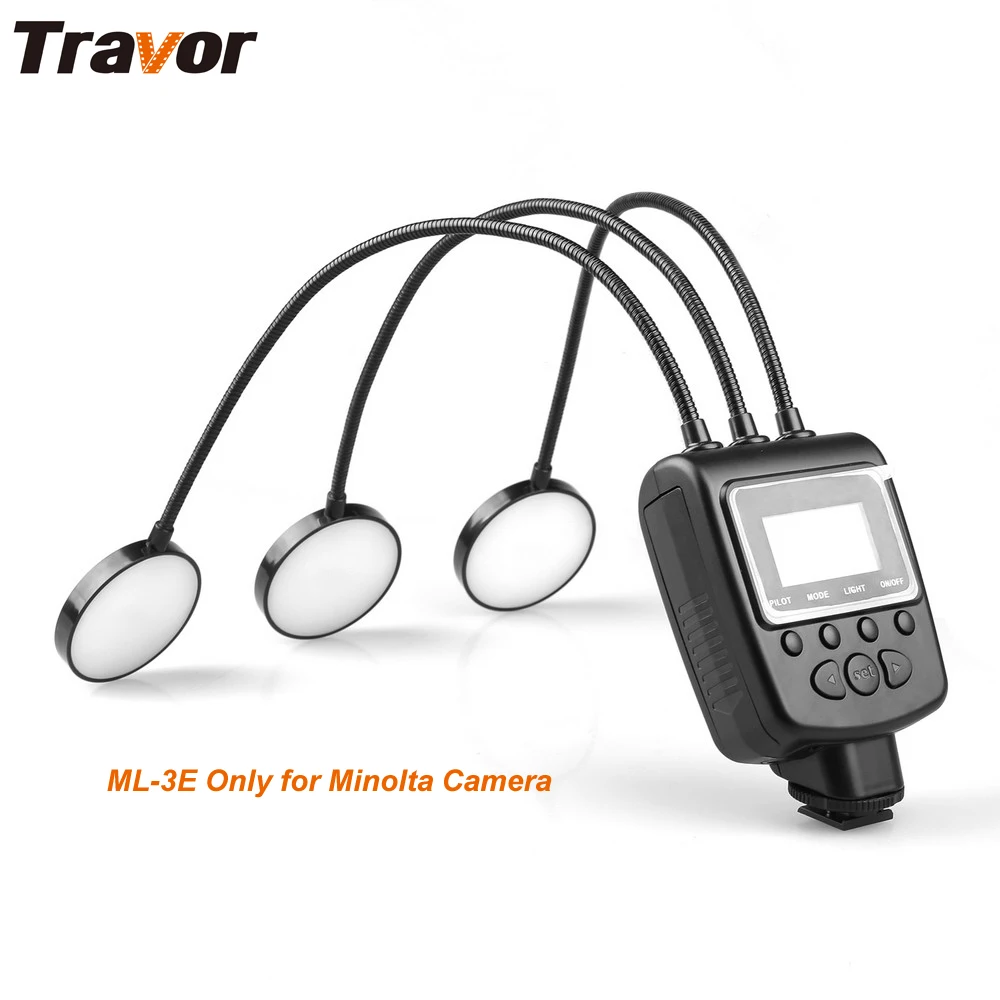 

Travor ML-3E Macro LED Round Light Ring Flash with LCD Display+Arbitrary angle lighting for Sony Cameras Macro Shooting