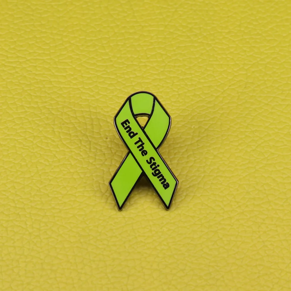 Эмалированная брошь значок с надписью End the stigma|Броши| |