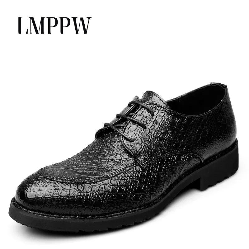 

England Men Dress Shoes Fashion Men Lace-up Oxfords Formal Shoes Luxury Men Business Wedding Party Flats Men Leather Shoes 8