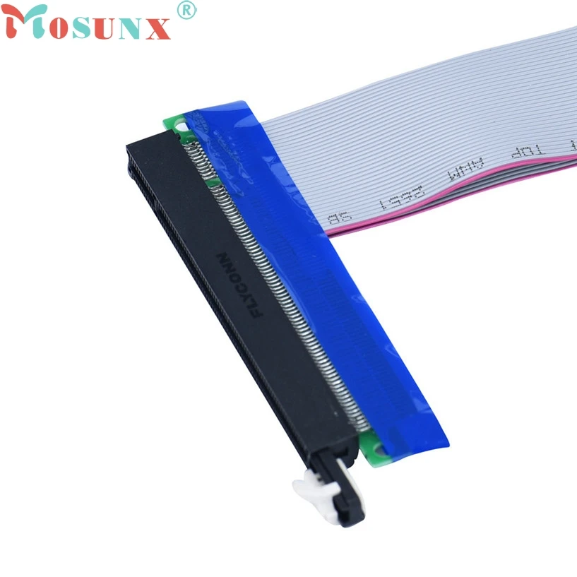 Mosunx Новый Mecall PCI E Express удлинитель гибкий ленточный 4х до 16Х Riser Card Оптовая Продажа