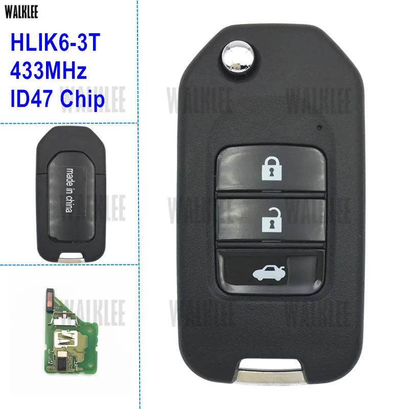 WALKLEE дистанционный ключ для Honda Fit Accord Civic City с дистанционным управлением