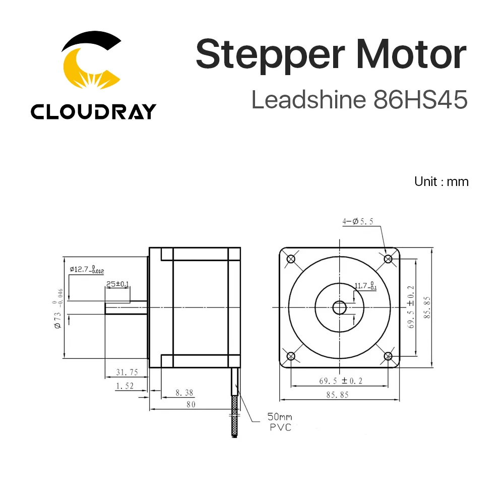 Leadshine 2 фазный шаговый двигатель 86HS45 для NEMA34 6A длина 80 мм вал 12 7 мм|2 phase stepper motor|stepper