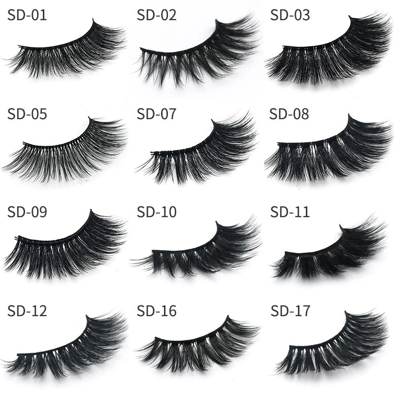 

3D Mink Lashes Luxury Hand Made Mink Eyelashes Medium Volume Cruelty Free Mink False Eyelashes Upper Lashes 1 Pair 13 styles