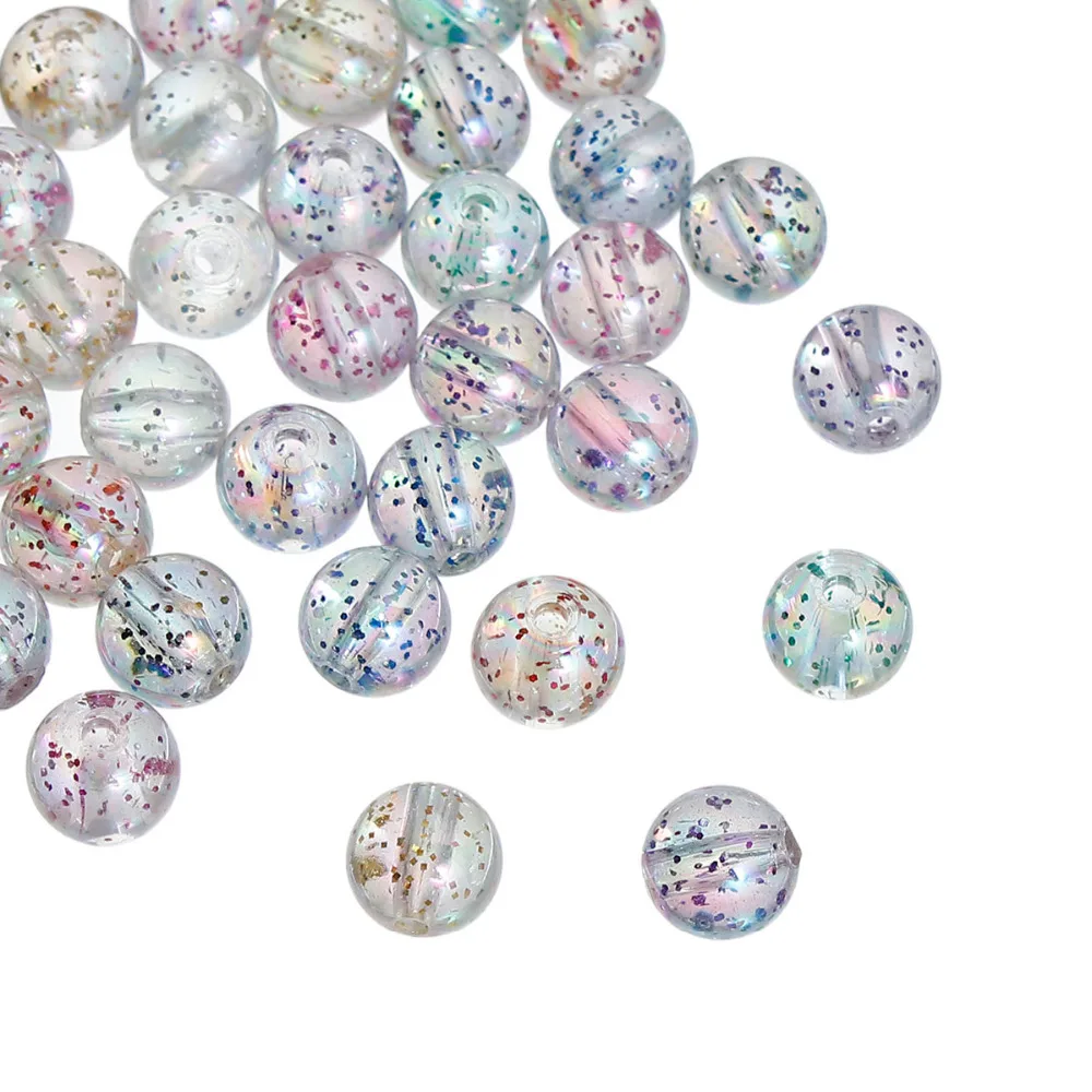 DoreenBeads прозрачный AB Цвет акриловая жвачка Бусины круглые в случайном порядке