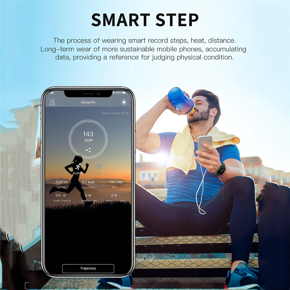 BINSSAW Bluetooth Smart Watch DK03 Fitness Tracker Smartwatch Heart Rate Bracelet Band For Samsung Huawei Xiaomi LG Apple iphone