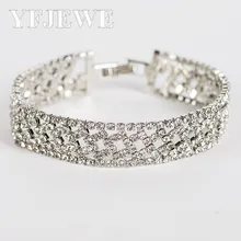 Женский браслет с кристаллами полые серебряные браслеты и браслеты свадебные украшения-браслеты