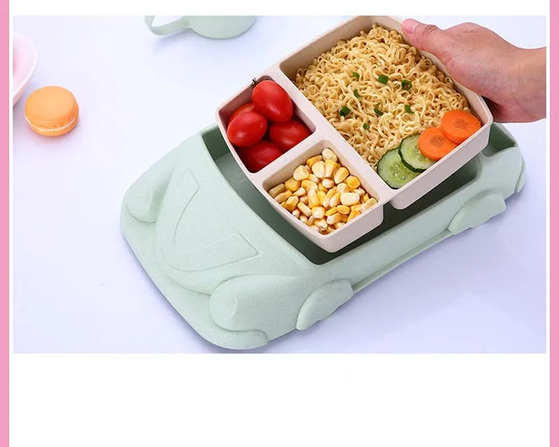 Модель автомобиля Ложка Вилка нож набор палочек для еды контейнер для еды Детская школьная тарелка лоток детский подарок столовые приборы для путешествий
