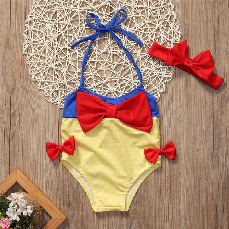 

2017 Children Baby Girl Bikini Suit Hot Bow High Waist Swimwear Swimsuit Bathing Costume Split Two Pieces Swimsuit Bathing Suit