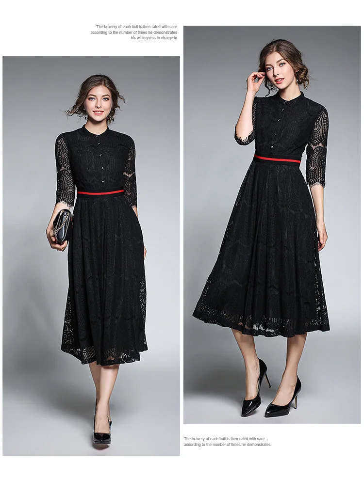 women ladies long lace dress