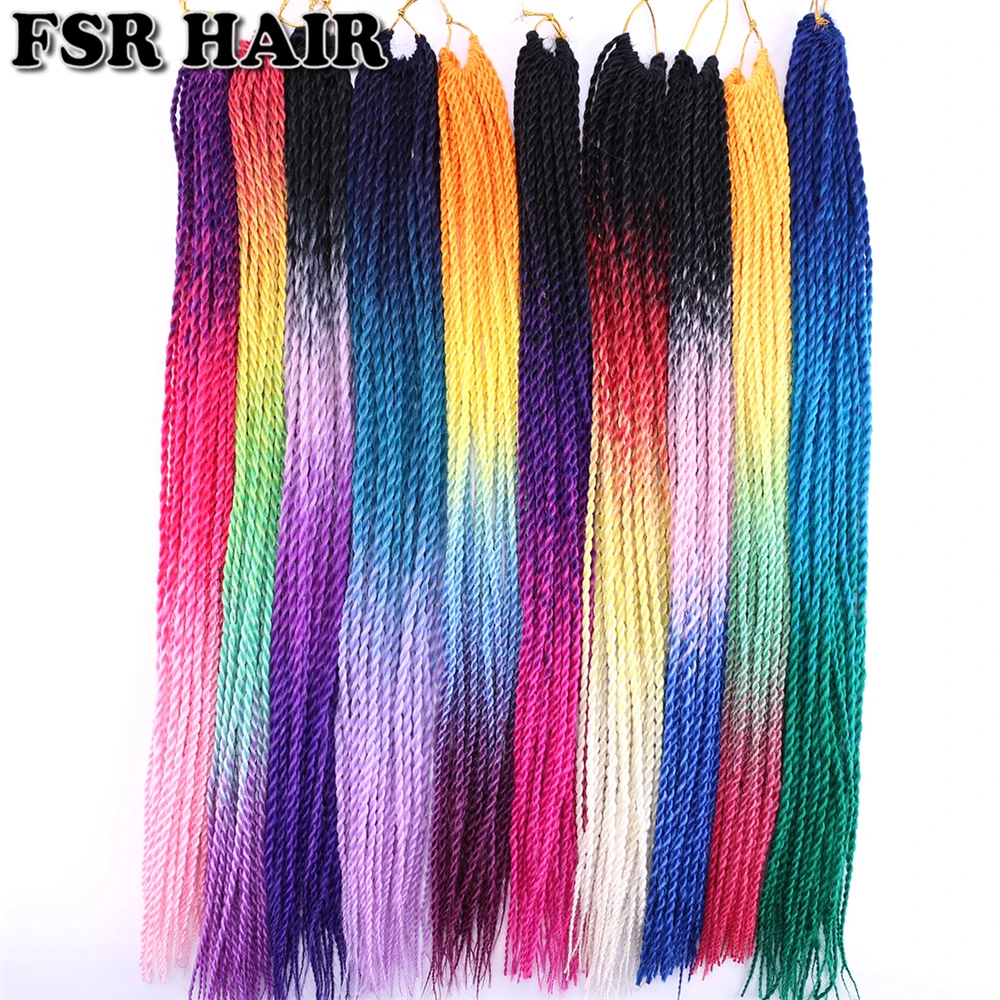 Three Tone Ombre Senegal Twist 22 inch 100 Gram/pack Synthetic Hair Braiding Hair Crochet Braids Hair Product