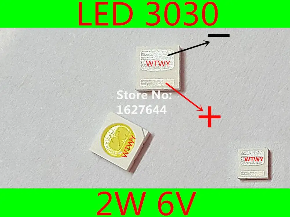 500 шт. EVERLIGHT светодиодный 3030 светодиодный Подсветка ТВ высокое Мощность 2 Вт 6 В светодиодный Подсветка холодный белый для светодиодный ЖК-дисплей ТВ Подсветка Применение