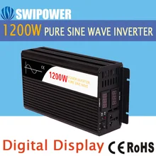 1200W pure sine wave solar power inverter DC 12V 24V 48V to AC 110V 220V digital display