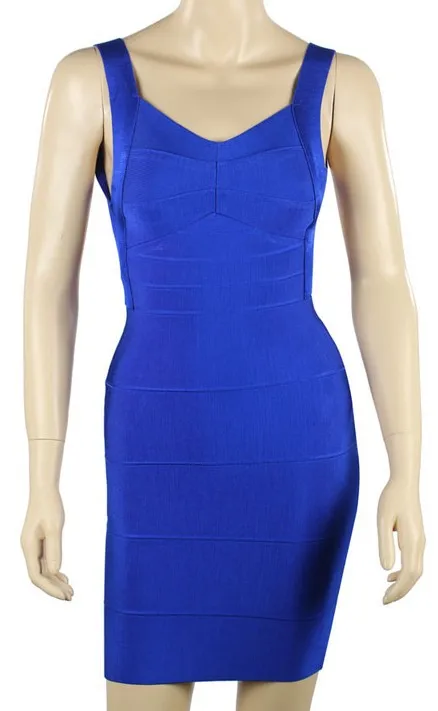 Женское зимнее сексуальное платье на бретельках, с открытой спиной, знаменитостей, HL, Бандажное платье, для ночного клуба, вечеринки, мини платье, vestido, HL1113 - Цвет: Синий